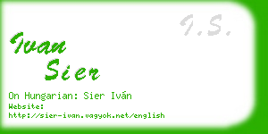 ivan sier business card