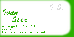 ivan sier business card